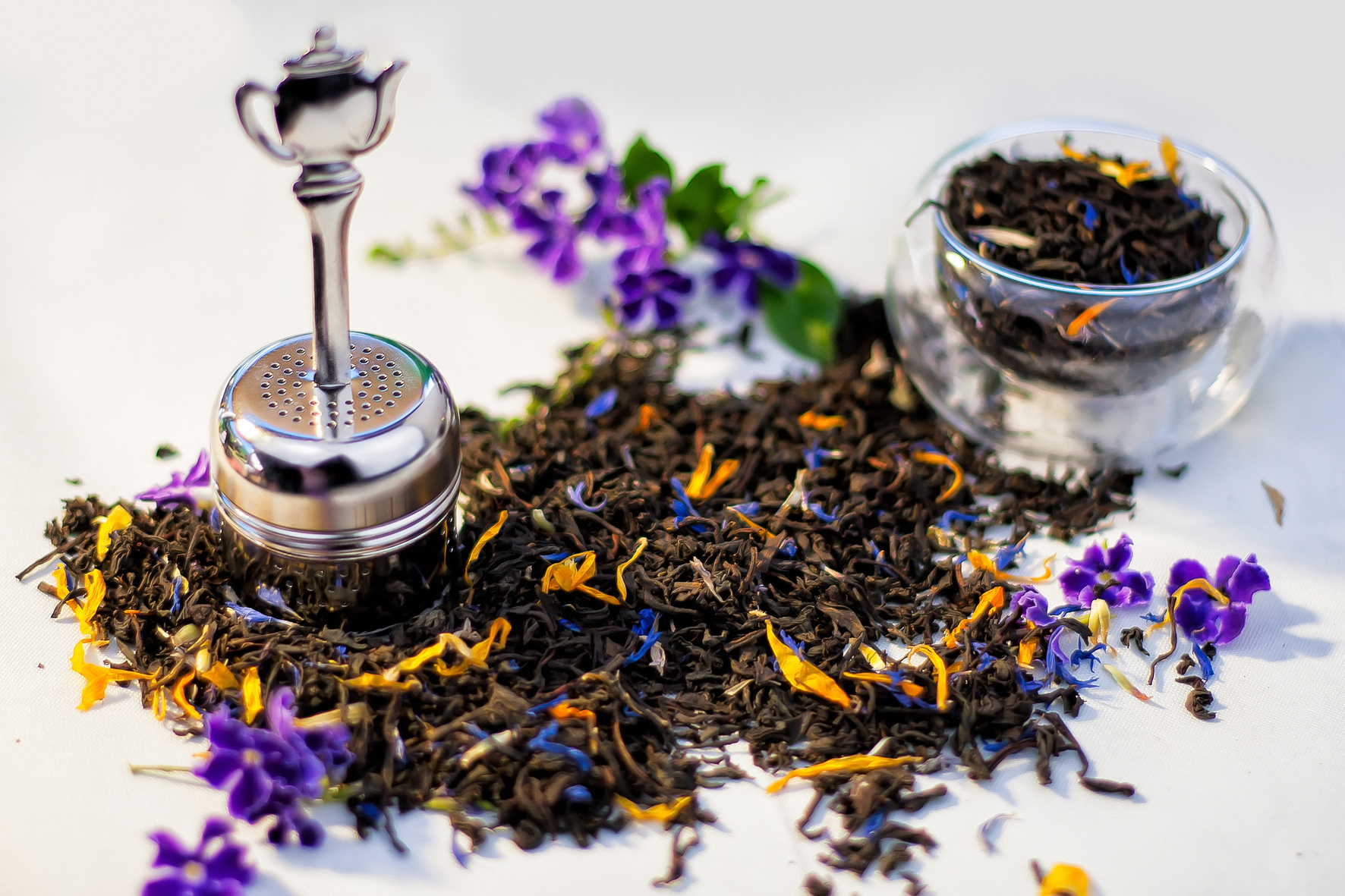 Earl Grey Tea Herbs with White Background