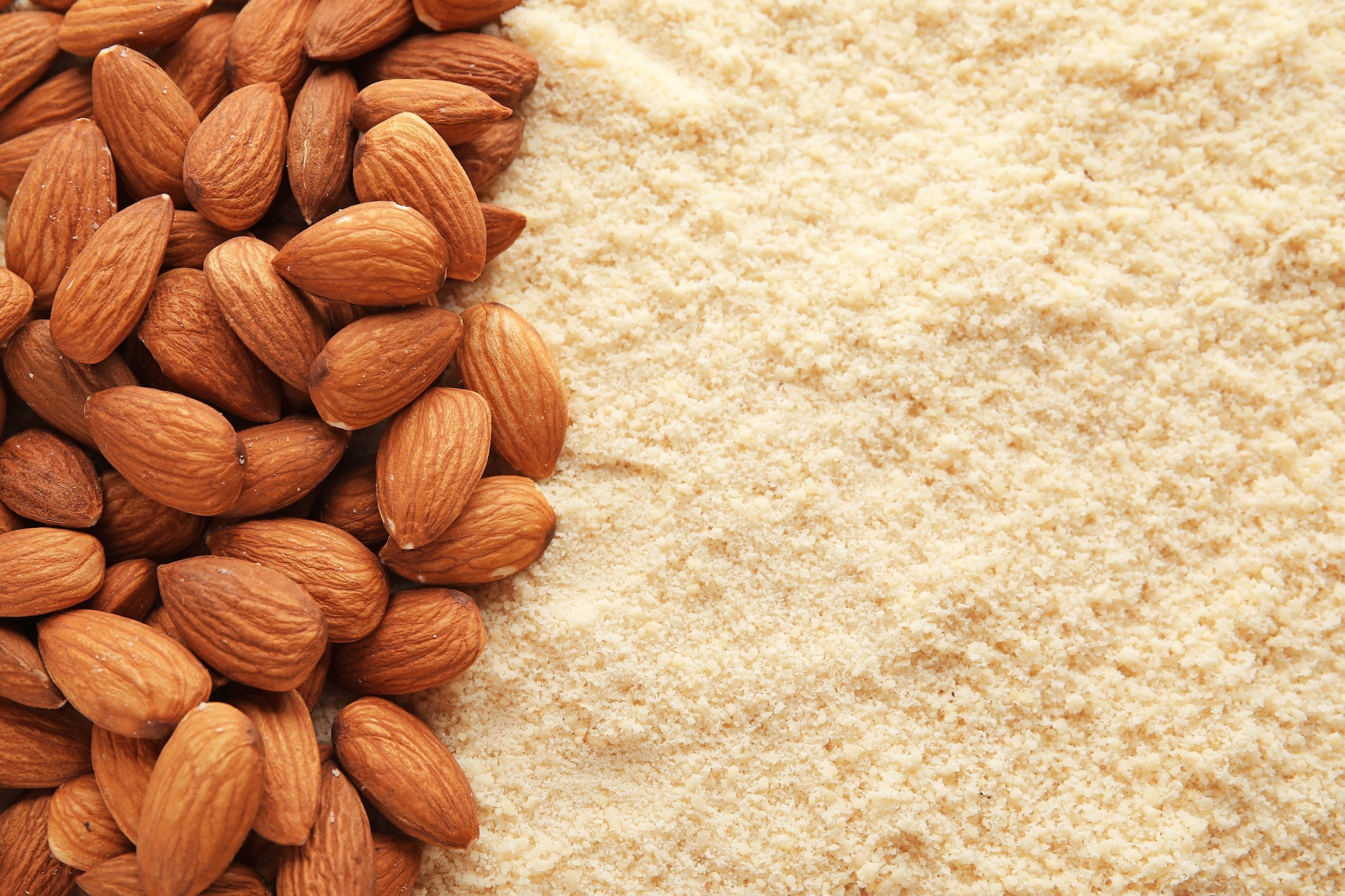 Almond Flour and Nuts as Background